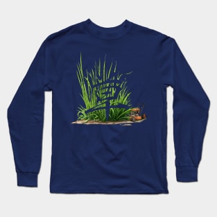 Lawnmower In Grass Long Sleeve T-Shirt